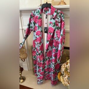 STYLEWE Pink Floral Women's long coat blazer🩷🌸🦋